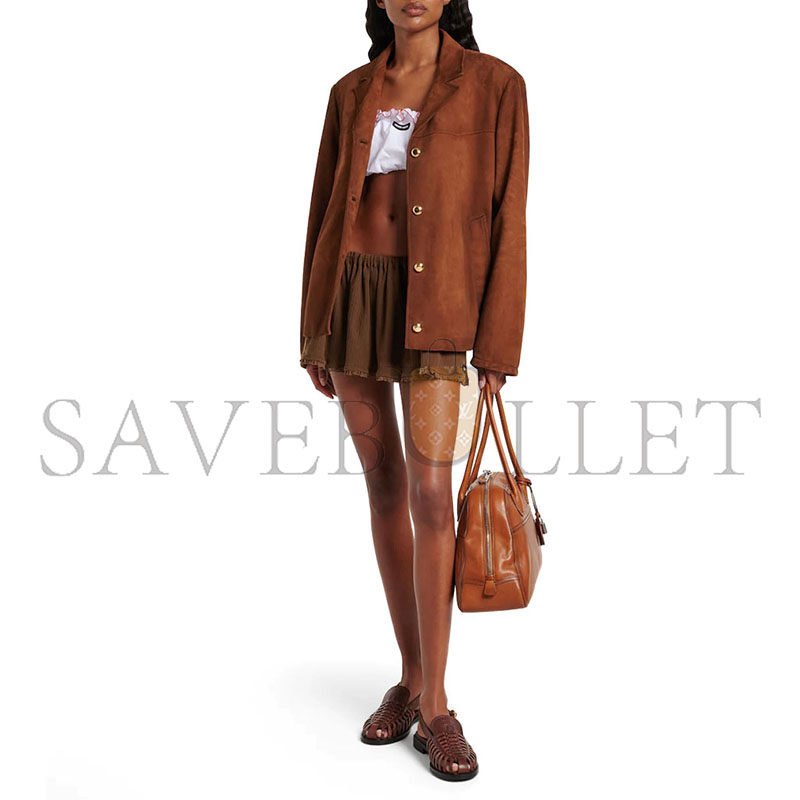 MIU MIU VIVANT LEATHER BOWLING BAG 5BB196 (40*24*13cm)
